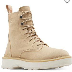 SOREL Hi-Line Lace-Up Mid-Shaft Lug-Sole Booties - US Size 6 - Ceramic - #883